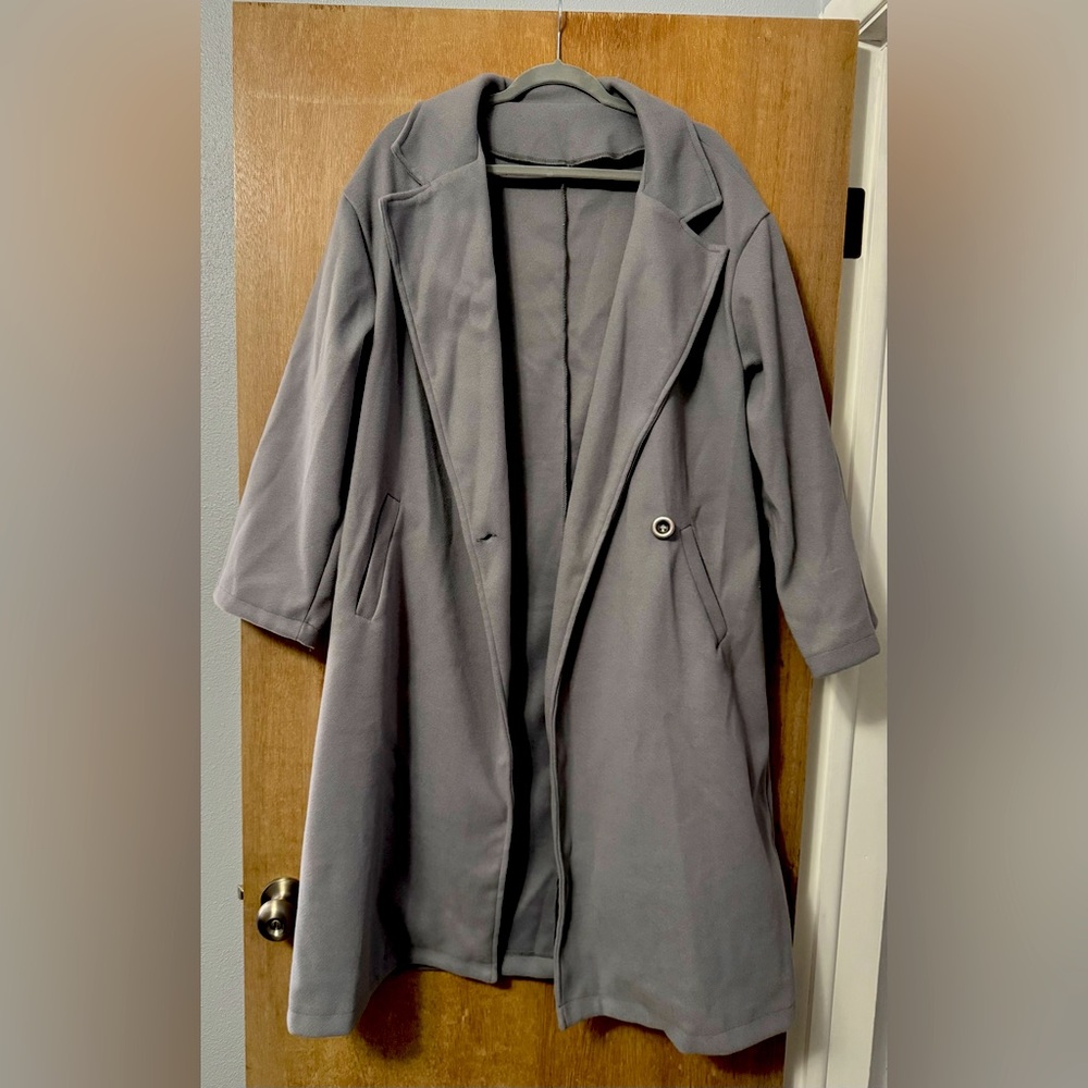 Blue Gray Women's Coat - Slouch Coat Alternative - Cozy & Chic